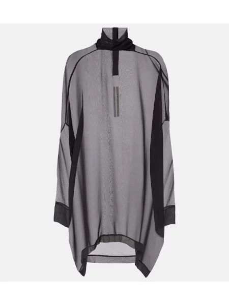 Top Rick Owens de mătase transparente negru