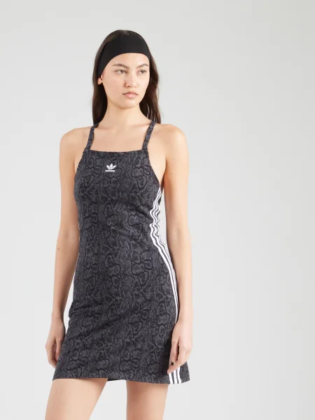 Šaty adidas Originals SNAKE 3 S DRESS sivá