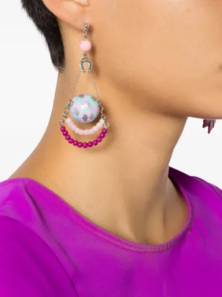 Květinové náušnice Amir Slama fialové