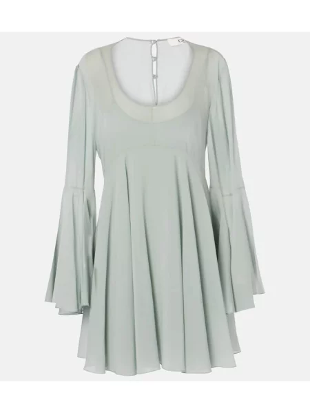 Rochie Chloé de mătase verde