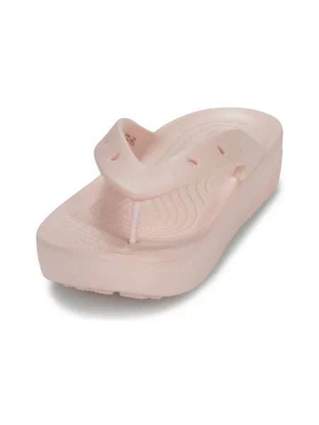 Klasické šľapky Crocs na platforme ružová