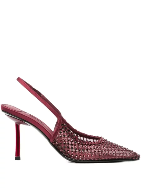 Pantofi cu toc Le Silla slingback de cristal roșu