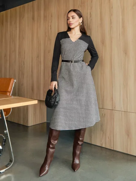 Сукня міді Dressa віскоза/поліестер чорний