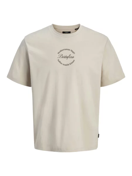 JACK & JONES Tricou Destination galben / grej negru