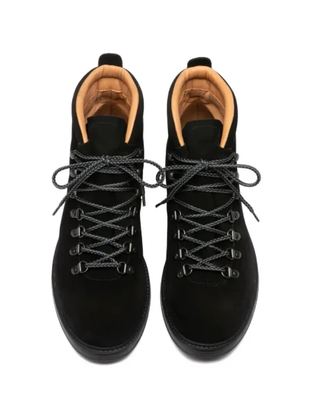 Botine Officine Creative cu șireturi din piele negru