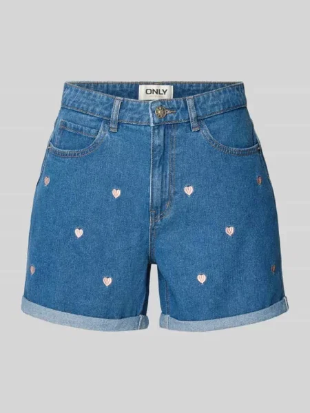 Szorty jeansowe z wysokim stanem z czystej bawełny model VEGA' Only niebieskie