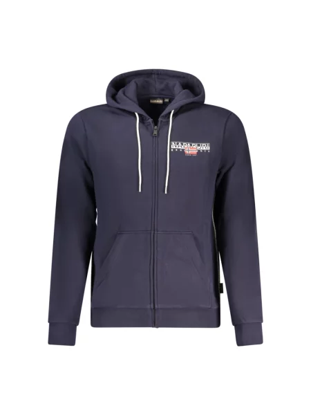 Bluza rozpinana z kapturem i kieszenią kangurką model ‘AYLMER’ Napapijri niebieska