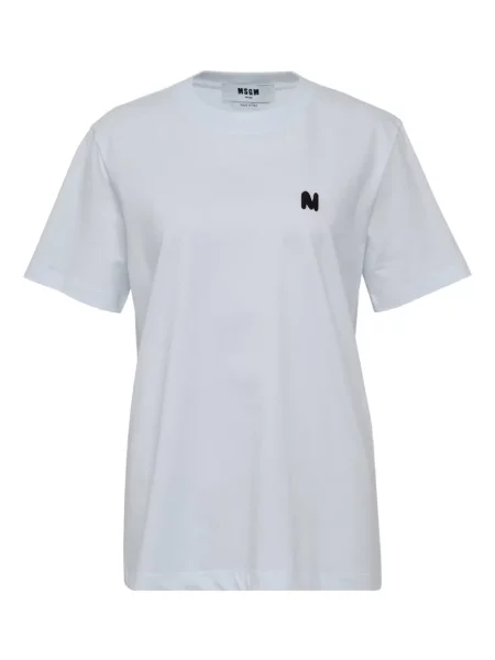 Tricou Msgm cu broderie alb