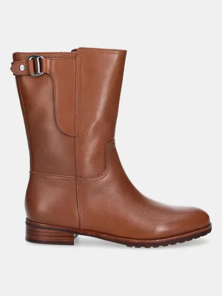 Lauren Ralph Lauren botki skórzane Tasha Mid na płaskim brązowy