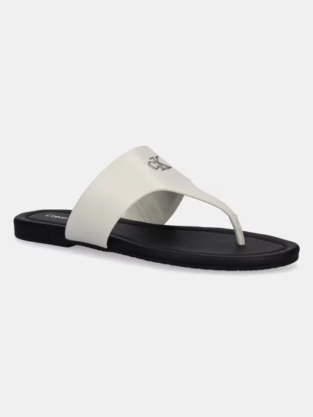 Джапанки Calvin Klein Jeans FLAT SANDAL TOEPOST MG с равна подметка бежово