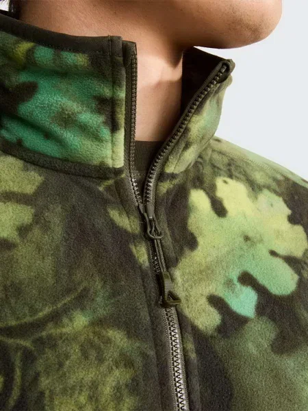 Флисовый свитер The North Face с лого зеленый