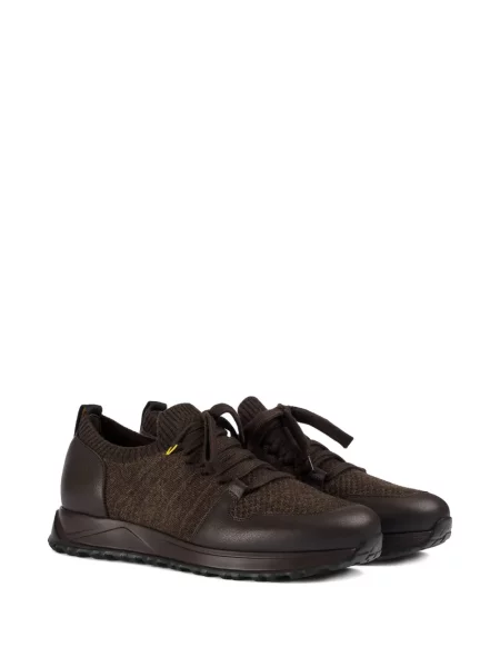 Fűzős bőr sneaker Doucal's barna