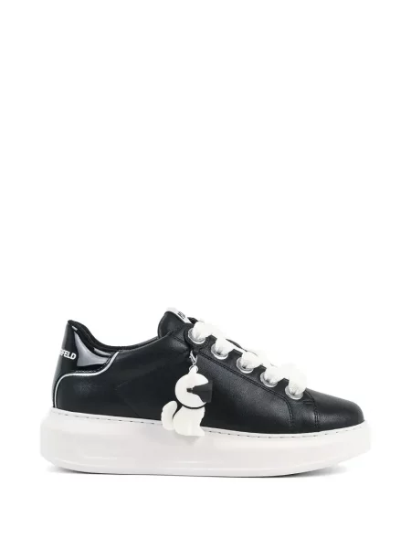Sneakerși Karl Lagerfeld cu șireturi din dantelă negru