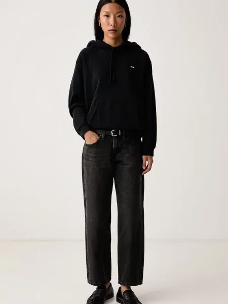 Levi's pulover s kapuco z bombažem EVERYDAY HOODIE črna