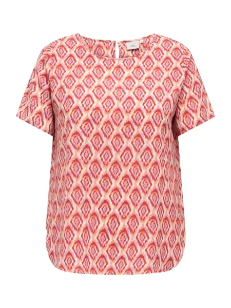 ONLY Carmakoma Bluză CARVICA crem / albastru deschis / roz roșu