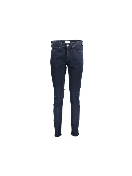 Skinny jeansy skinny Calvin Klein niebieskie