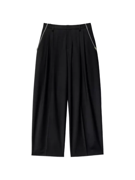Pantaloni Alexander Wang de lână cu imprimeu tropical negru
