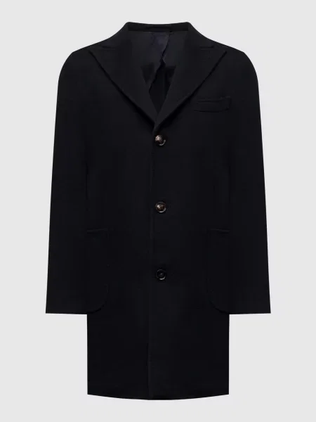 Пальто з вовни і кашеміру Enrico Mandelli синє