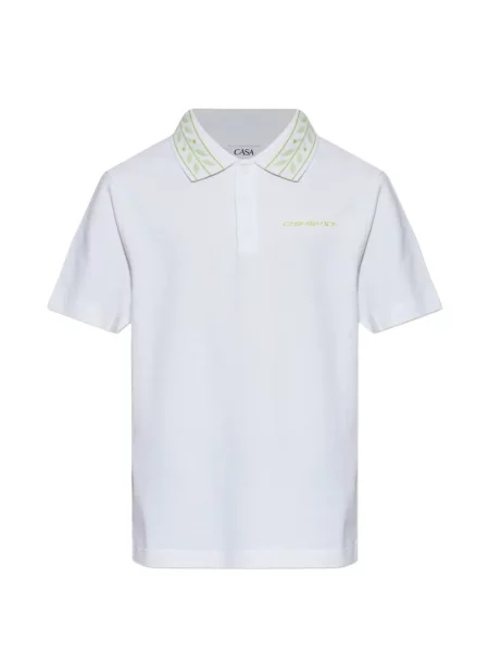 Tricou polo Casablanca cu broderie alb