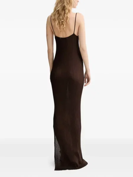 Rochie maxi Gestuz tricotate maro