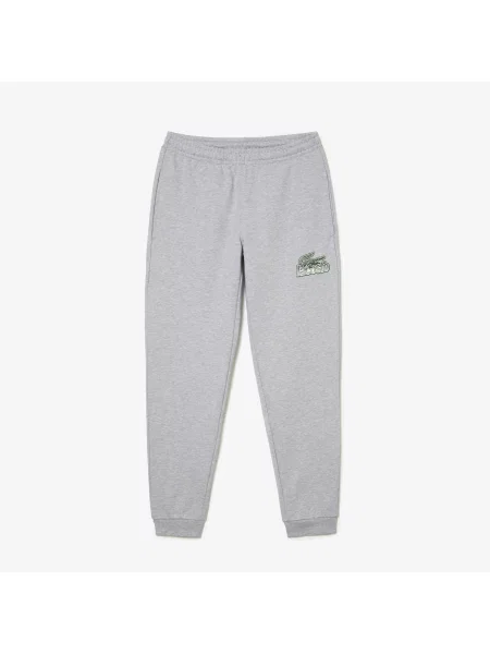 Lacoste Spodnie Dresowe Z Nadrukiem Slim Fit szare