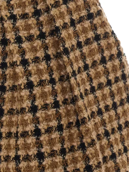 Bouclé pantaloni scurți Twinset în carouri maro