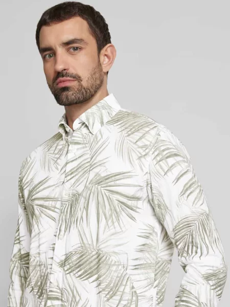 Koszula casualowa o kroju relaxed fit z mieszanki i lnu Tom Tailor Denim biała