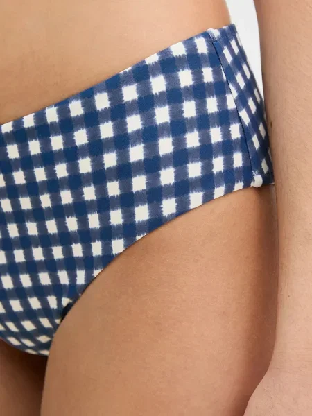 Figi bikini ze wzorem w kratę model GINGHAM PANTY' Marc O'polo granatowy