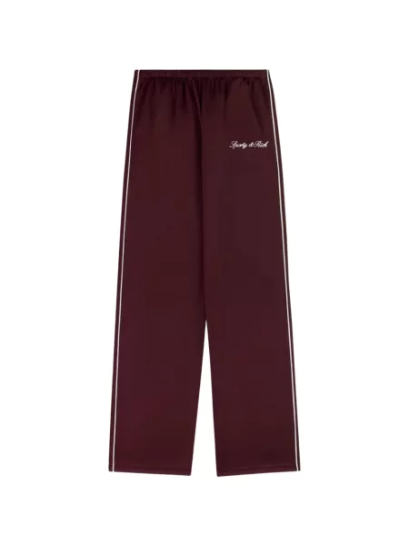 Pantaloni Sporty & Rich cu dungi cu imagine alergare roșu