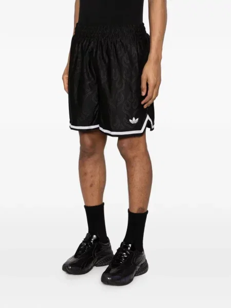 Hanorac cu glugă Adidas cu dungi cu imagine din jacard negru