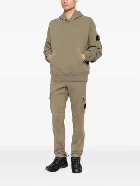 Hanorac cu glugă Stone Island cu strasuri verde
