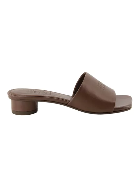 Klapki Mm6 Maison Margiela skórzane brązowe