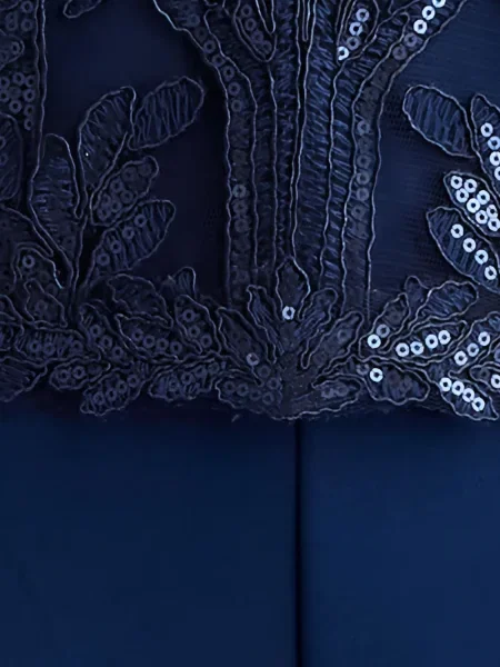 Гащеризон Tadashi Shoji с пайети с дантела синьо