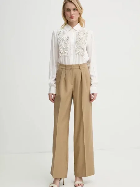 Штани Mille широкі висока посадка зелений