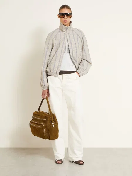 Acne Studios Kabelka Přes Rameno koňaková / stříbrná