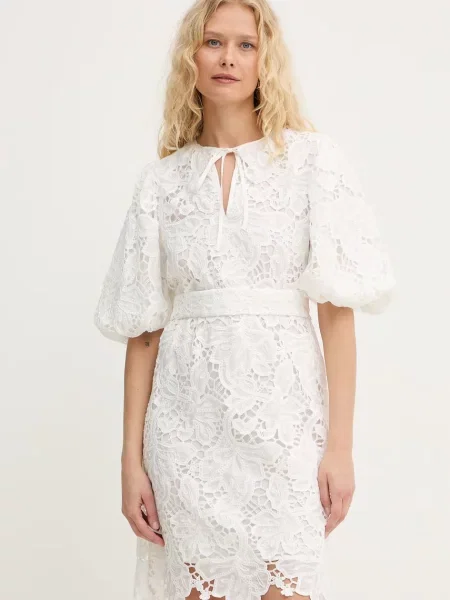 Silvian Heach rochie dantelă GAESE alb