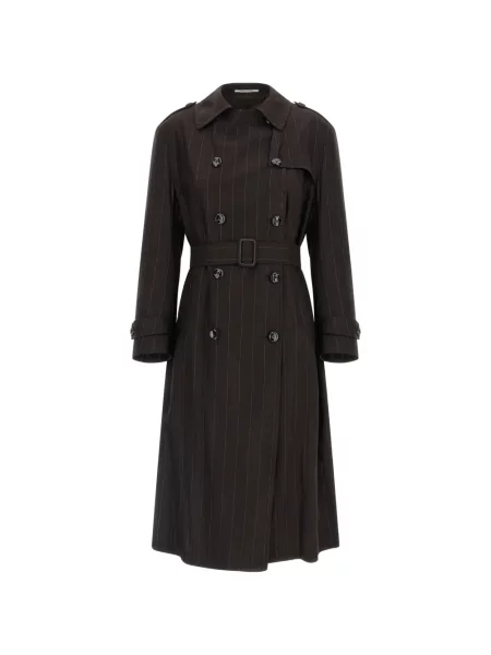 Trencz Tagliatore z nadrukiem dwurzędowy brązowy