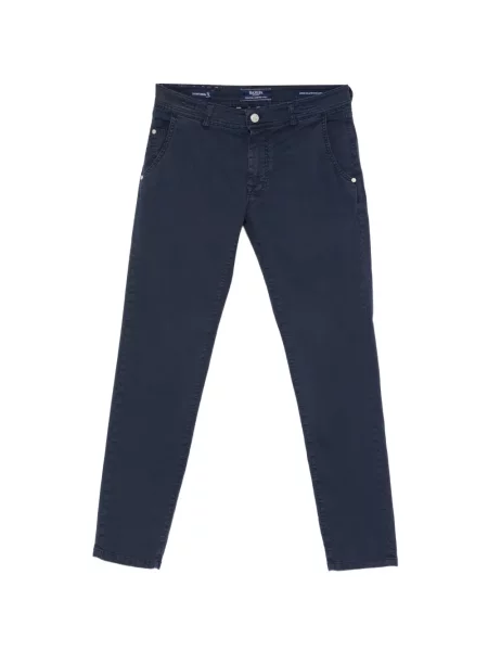 Pantaloni Barba cu broderie albastru