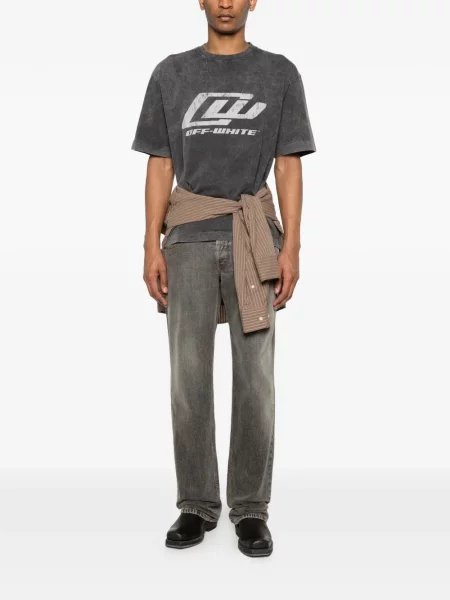 Grafic tricou Off-white cu autograf alb