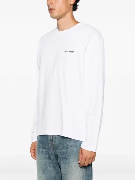Lung tricou Won Hundred cu broderie alb