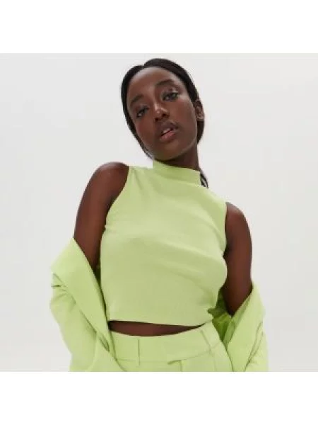 Crop top Sinsay bez rukávů se stojáčkem