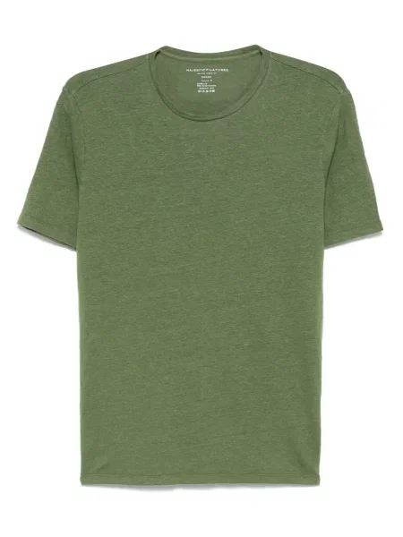 Tricou Majestic Filatures cu decolteu rotund verde