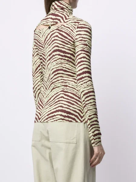 Топ Proenza Schouler White Label с принт с тигров принт бяло