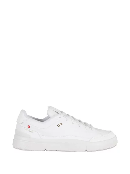 Sneakerși On cu șireturi din dantelă alb