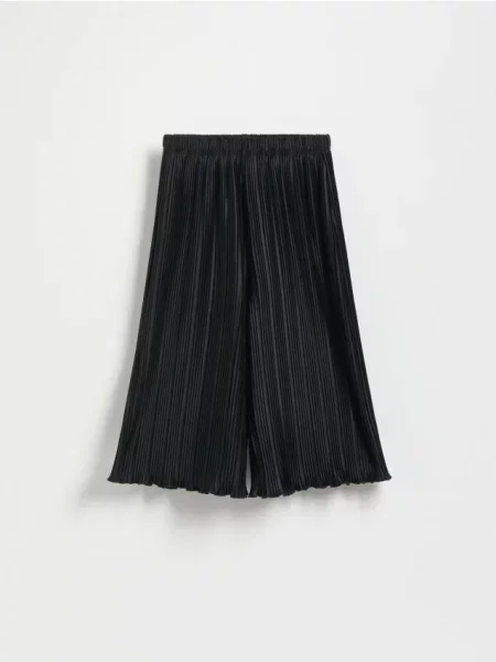 Reserved Plisowane spodnie kuloty czarny
