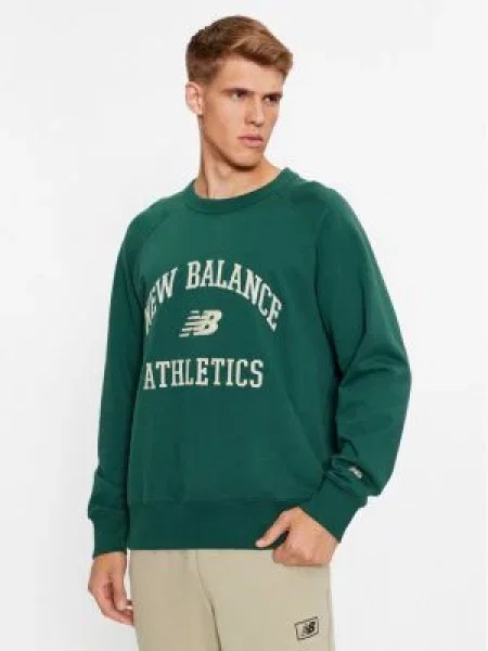 New Balance Mikina Athletics Varsity Fleece Crewneck zelená