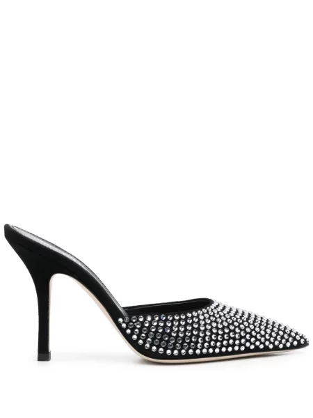 Papuci tip mules Paris Texas din piele negru