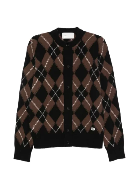 Cardigan Ami Paris cu model argyle maro