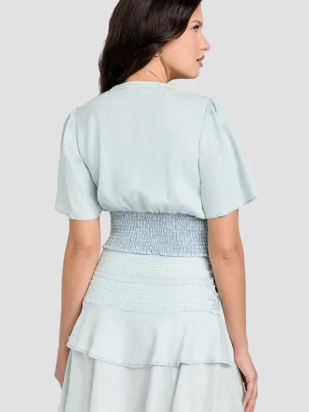 Топ GUESS ліоцелл блакитний