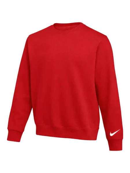 Hanorac crewneck Nike din fleece roșu